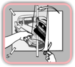 Pell the application tape and cut the backing paper