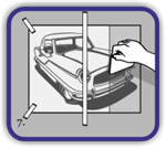 Scrape over the half of the vinyl decal with squeegee