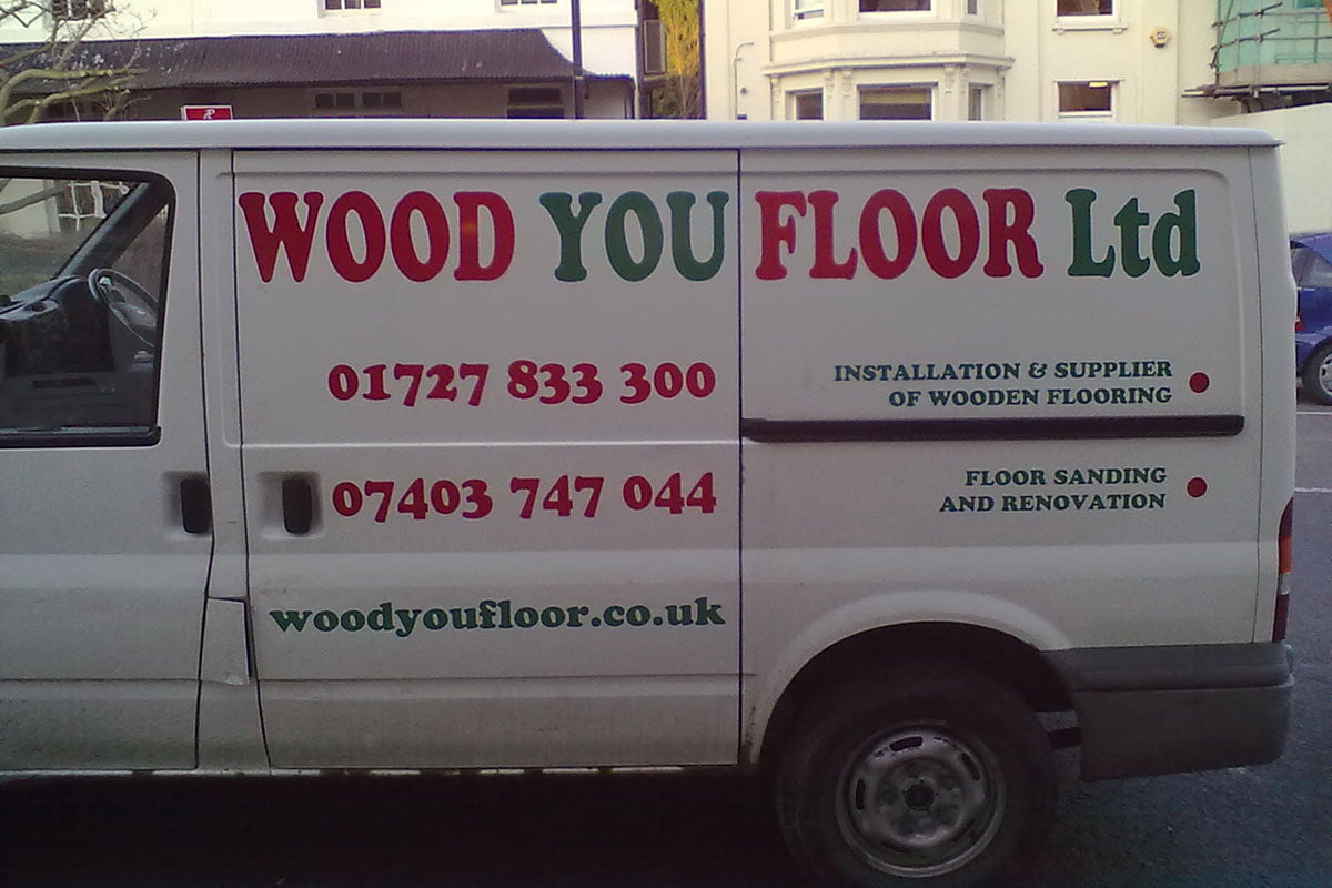 Wood You Floor Budget Van Signage
