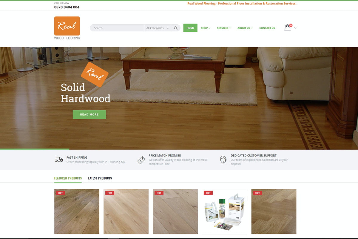 Real Wood Flooring Ecommerce Website